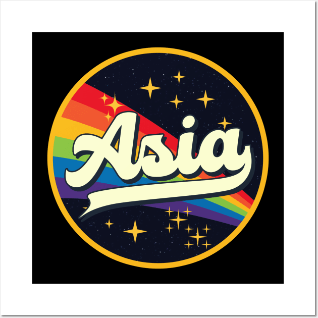 Asia // Rainbow In Space Vintage Style Wall Art by LMW Art